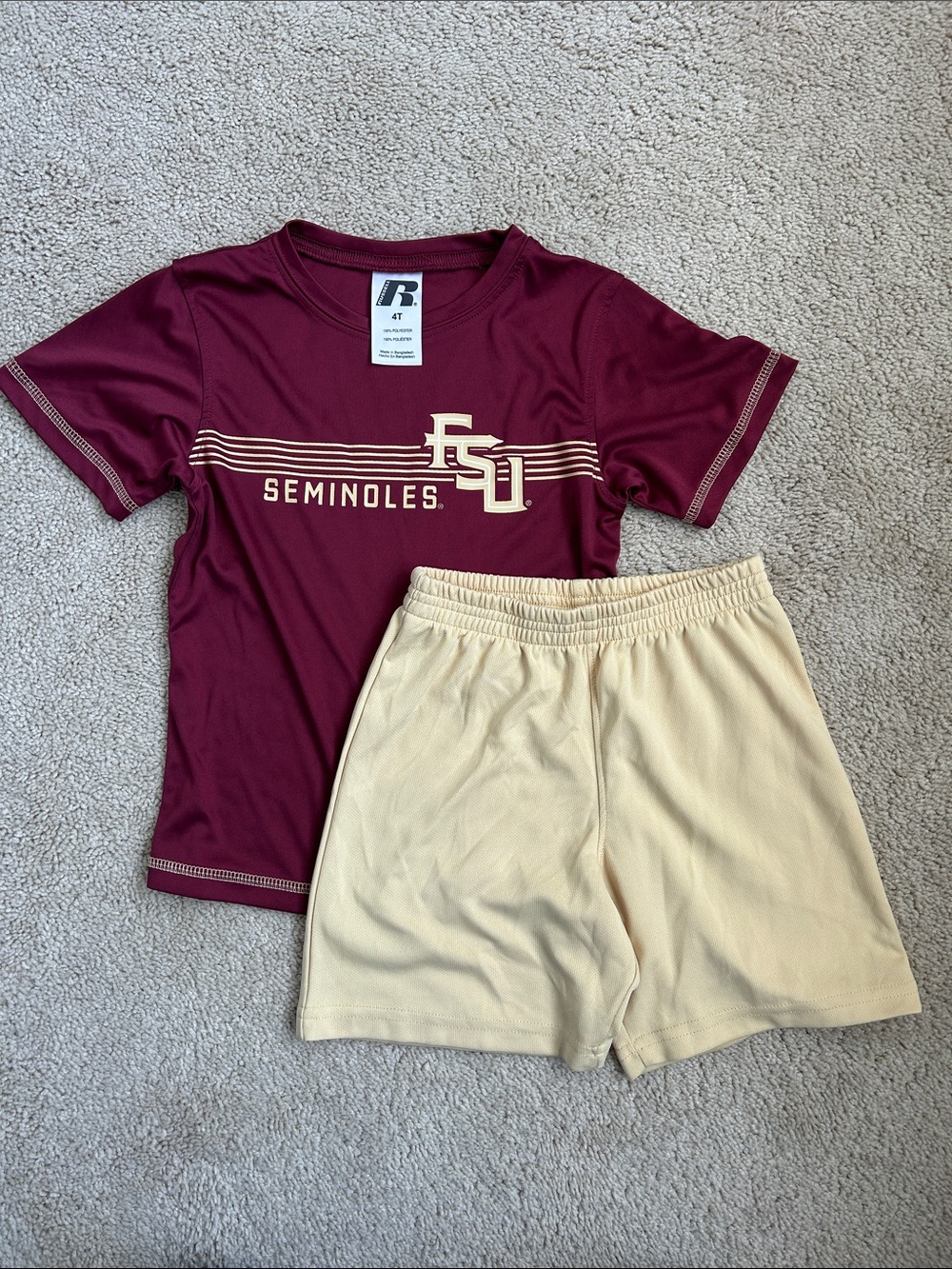 Florida State University (FSU) Seminoles t-shirt & shorts set, 4T